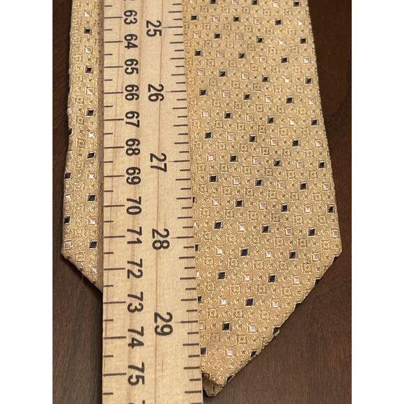 Federico Bertarelli Italy Gold Blue 100% Silk Men’s Meck Tie Made In Italy - Picture 5 of 10